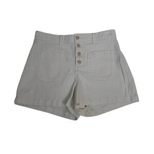 GAP Women's 8 High Rise Button Fly White Denim Shorts
